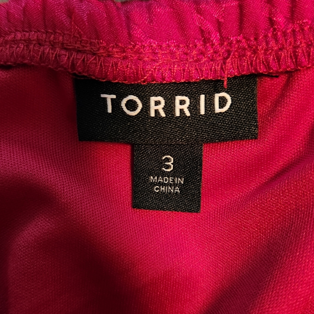 Torrid Houndstooth Elegant Corset Red Sleeveless Dress w/ Pockets Size 3 - Picture 6 of 9